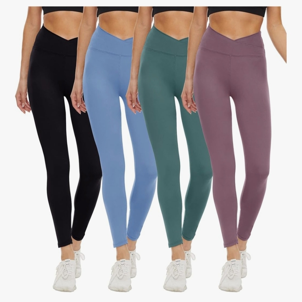 Women's Teal Cross Waist Leggings